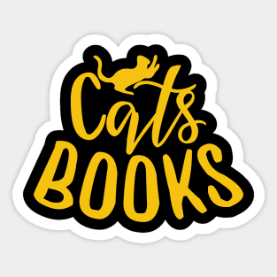 Cats and Books Cat Lady Cute Reader Bookworm Gifts 2024 Sticker